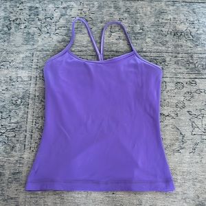 lululemon size 6 purple tank top with shelf bra